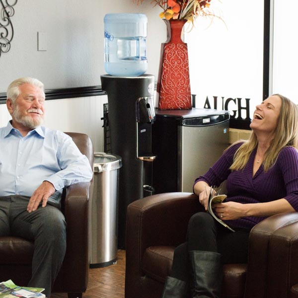 people lounging in the waiting area